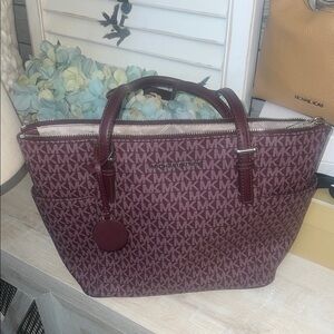Michael Kors Burgundy Signature Tote